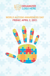 Autism Awareness Flyer Banner 4' × 6' template