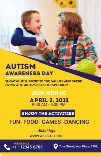Autism Awareness Flyer Half Page Wide template