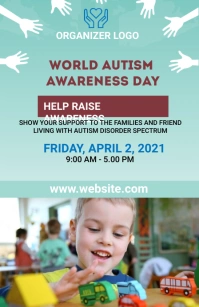 autism awareness flyer template Half Page Wide