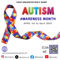 Autism awareness month template Message Instagram