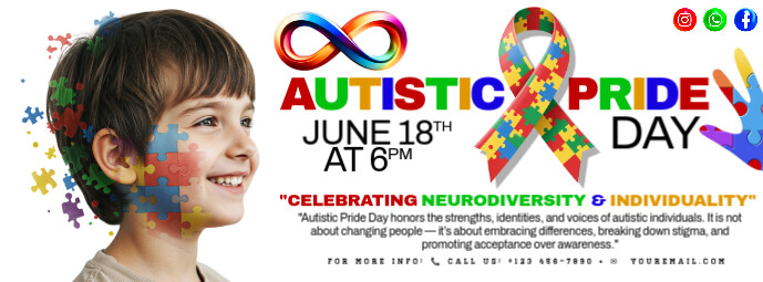 Autistic Pride Day: Celebrating Neurodiversity Facebook Omslag Foto template