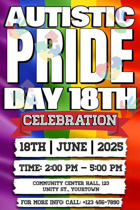 Autistic Pride Day 2025: Celebrate Neurodiversity in Color Plakat template