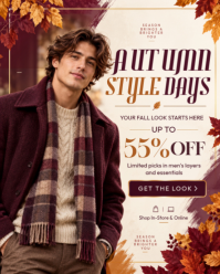 White Autumn Fashion Sale Instagram Portrait Template