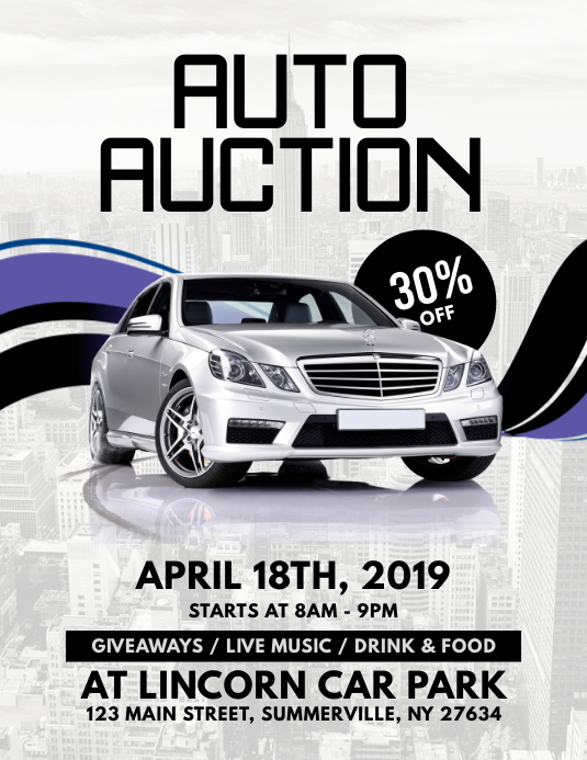Auto Auction Flyer Template PosterMyWall
