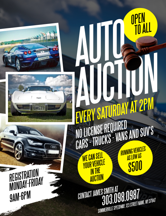 Auto Auction Flyer Template PosterMyWall