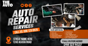 Auto Car Repair Shop Video Facebook 共享图片 template