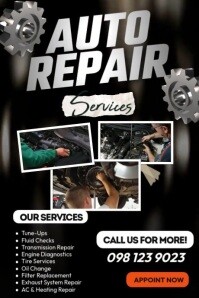 Auto Car Repair Shop Video Póster template