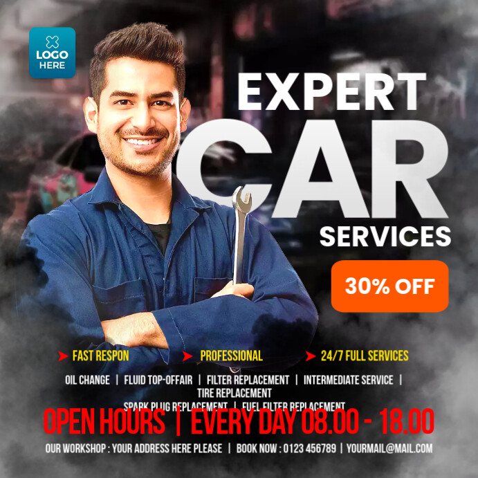 Copy of Auto Car Services Flyer Template PosterMyWall
