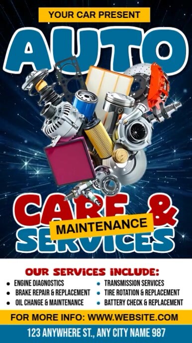 Auto Care & Maintenance Instagram Reel template