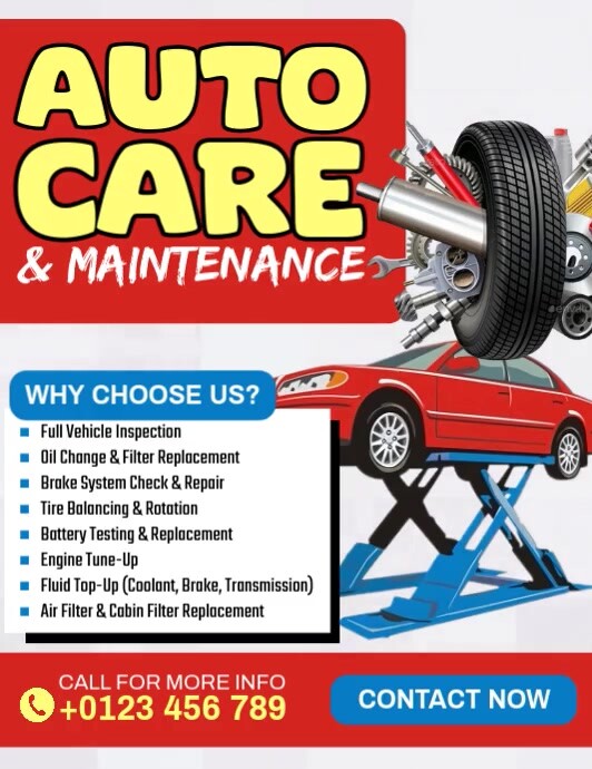 Auto Care Maintenance Pamflet (VSA Brief) template