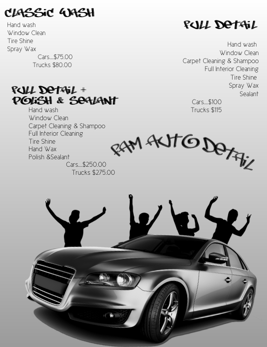 Auto Detail Menu Template PosterMyWall