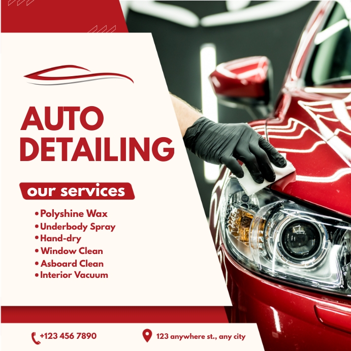 auto detailing flyers โพสต์บน Instagram template