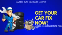 Auto Mechanic Business Ad Facebook Cover Video (16:9) template