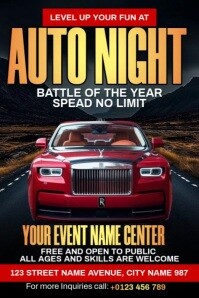 Auto Night Ads Póster template