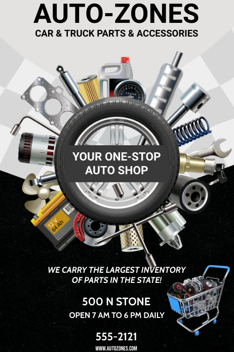 ร้านอะไหล่รถยนต์ เทมเพลต | PosterMyWall