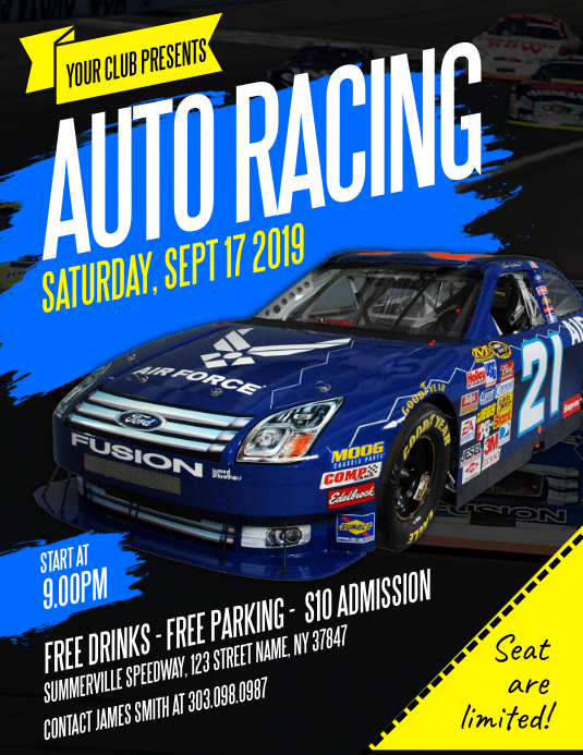 Professional Racing Flyers Auto Racing Flyer Template | PosterMyWall