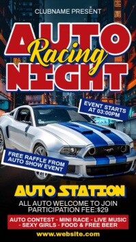 Auto Racing Night Instagram Reel template