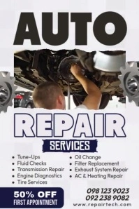 Auto Repair Ads Poster template