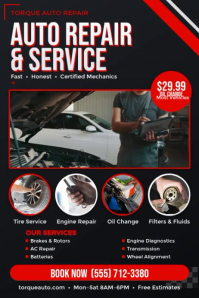 Negro Auto Repair Services Plakat Template