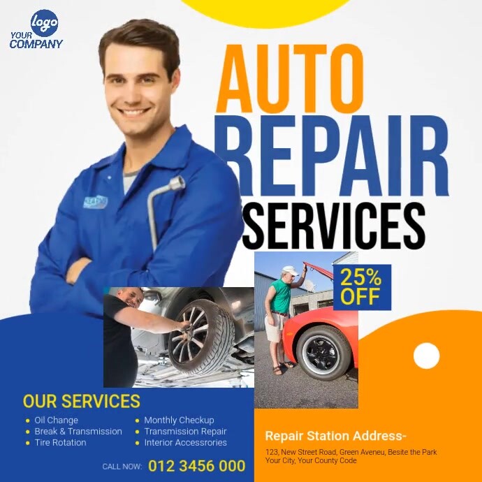 Auto Repair Service Ad Template | PosterMyWall