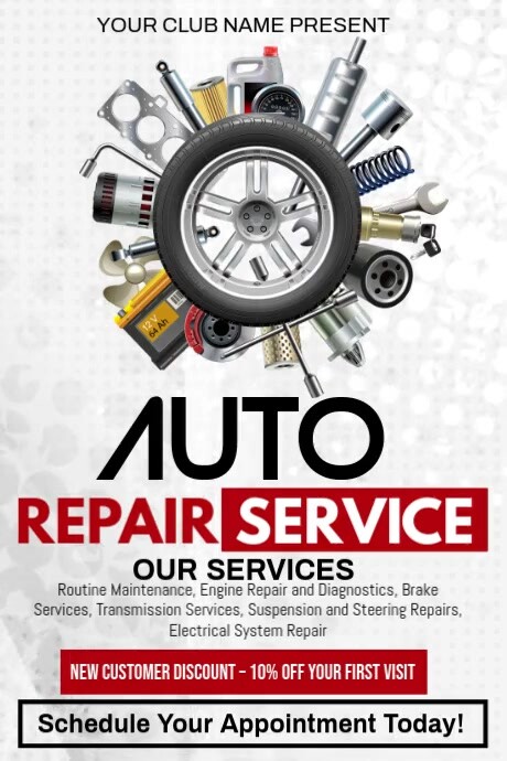 Brake Replacement Ad Examples Copy of Auto Repair Service Ads | PosterMyWall