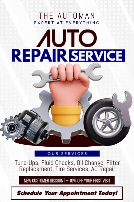 Brake Replacement Ad Examples Auto Repair Service Ads Template | PosterMyWall