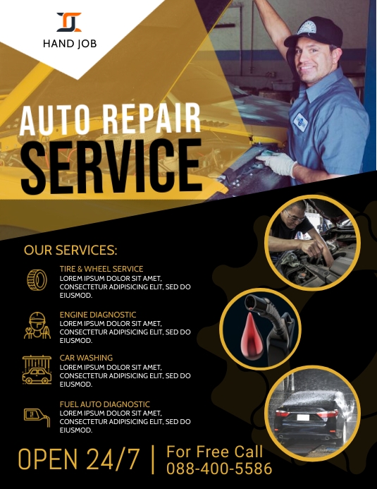 Auto Reparatie Dienst Flyer Poster Sjabloon Postermywall