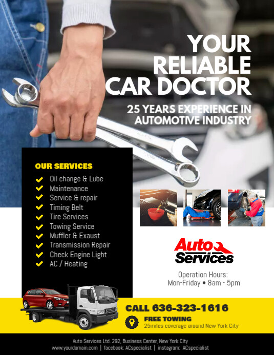 Auto Repair Service Flyer Poster Template PosterMyWall