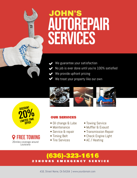 Auto Repair Service Flyer Poster Template PosterMyWall