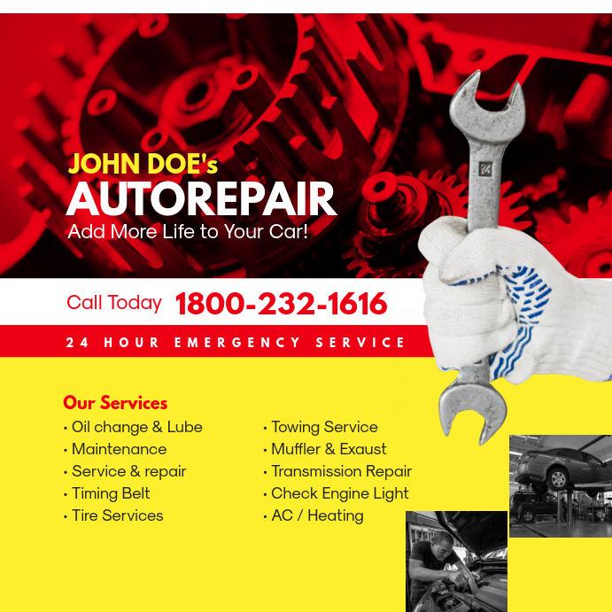 Auto Repair Service Instagram Ad Post Template