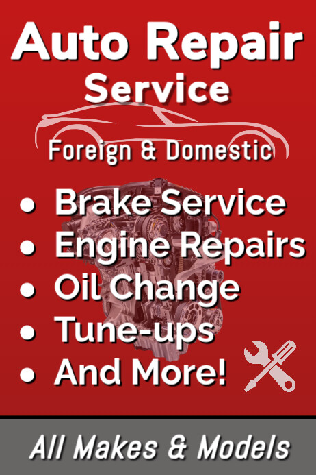 Copy of Auto Repair Service Poster Sign Poster | PosterMyWall