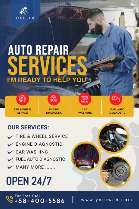 Auto Service Electrical Poster.pdf Copy of Auto Repair Service Poster Template | PosterMyWall