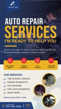 Auto Repair Service Reels Post Template Historia de Instagram