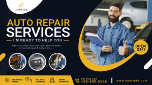 Auto Repair Service Twitter Post Template