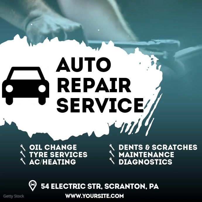 Auto Repair Service video ad Template | PosterMyWall
