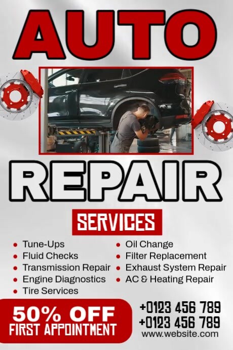 Auto Repair Services Cartaz template