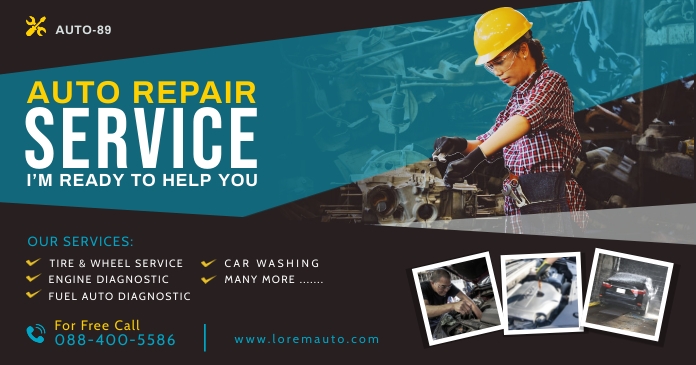 Automotive Facebook Posts Examples Auto Repair Services Facebook Shared Post Template | PosterMyWall