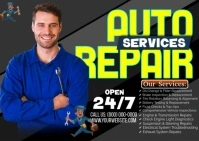 Auto Repair Services Flyer Postcard template
