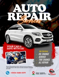 Auto repair services flyer design template Рекламная листовка (US Letter)