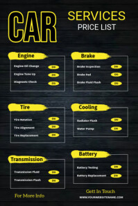 Car Maintenance Menu Header Menu List Poster Template | PosterMyWall