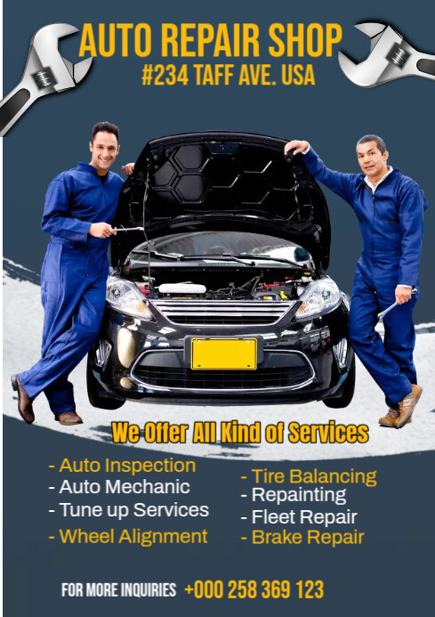 Auto Repair Shop Ads Template | PosterMyWall