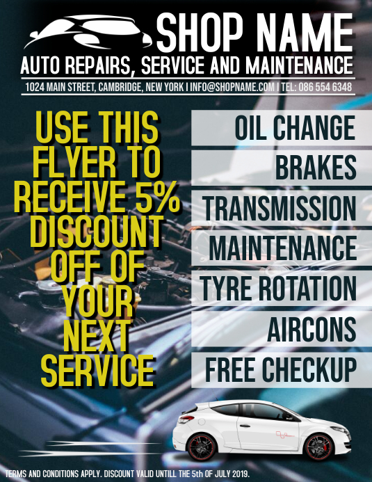 car repair flyer template