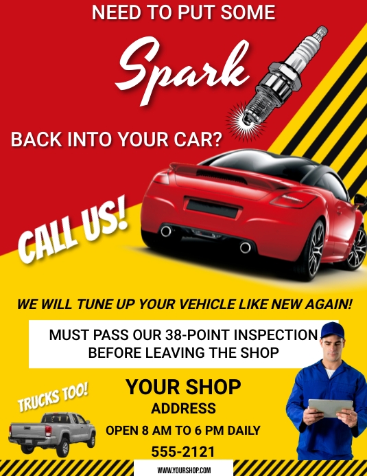 AUTO SHOP Flyer (US Letter) template