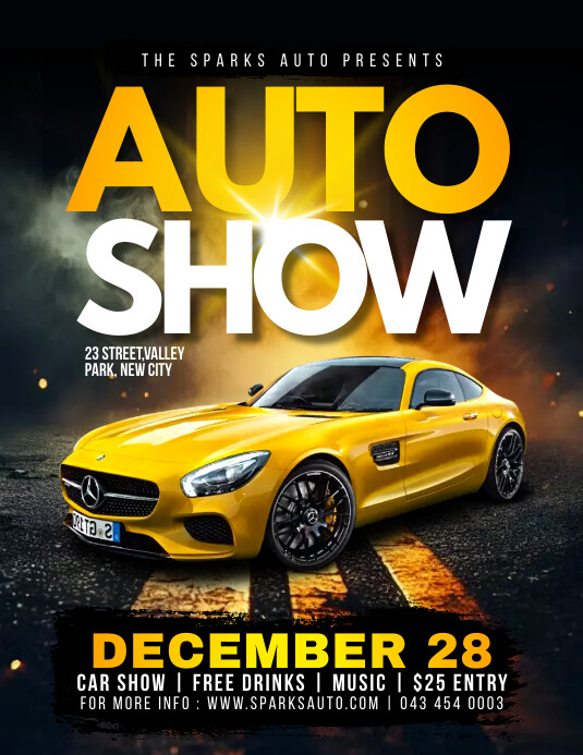 Auto Com Event Auto show event flyer template | PosterMyWall
