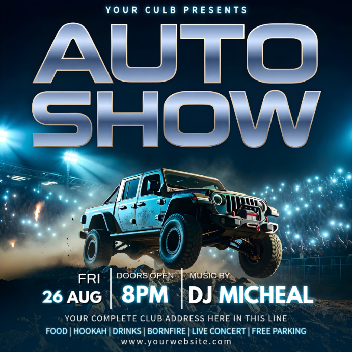 Auto Show Flyer Template | Off Road Car Event Poster | Car Show ...