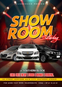 auto show flyers A6 template