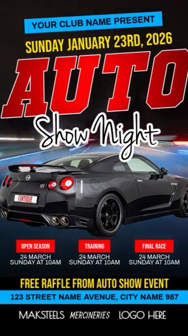 Auto Show Night Instagram Reel template