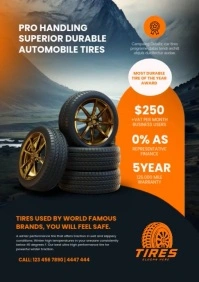 Auto Tires Flyer A1 template