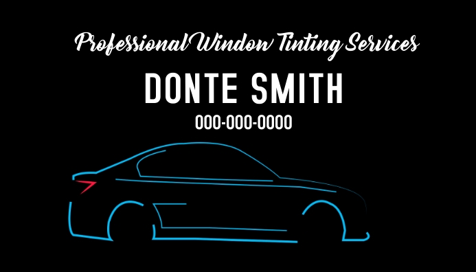 automotive car window tinting services busine นามบัตร template