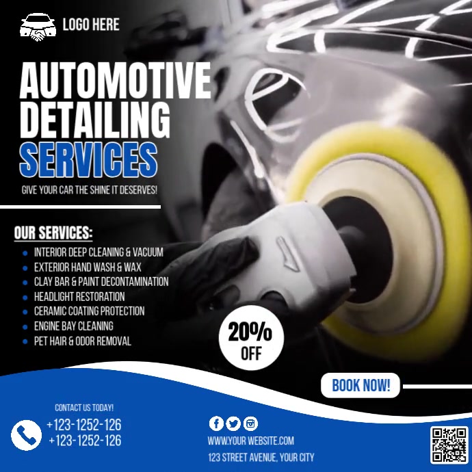 automotive detailing services Instagram Post template